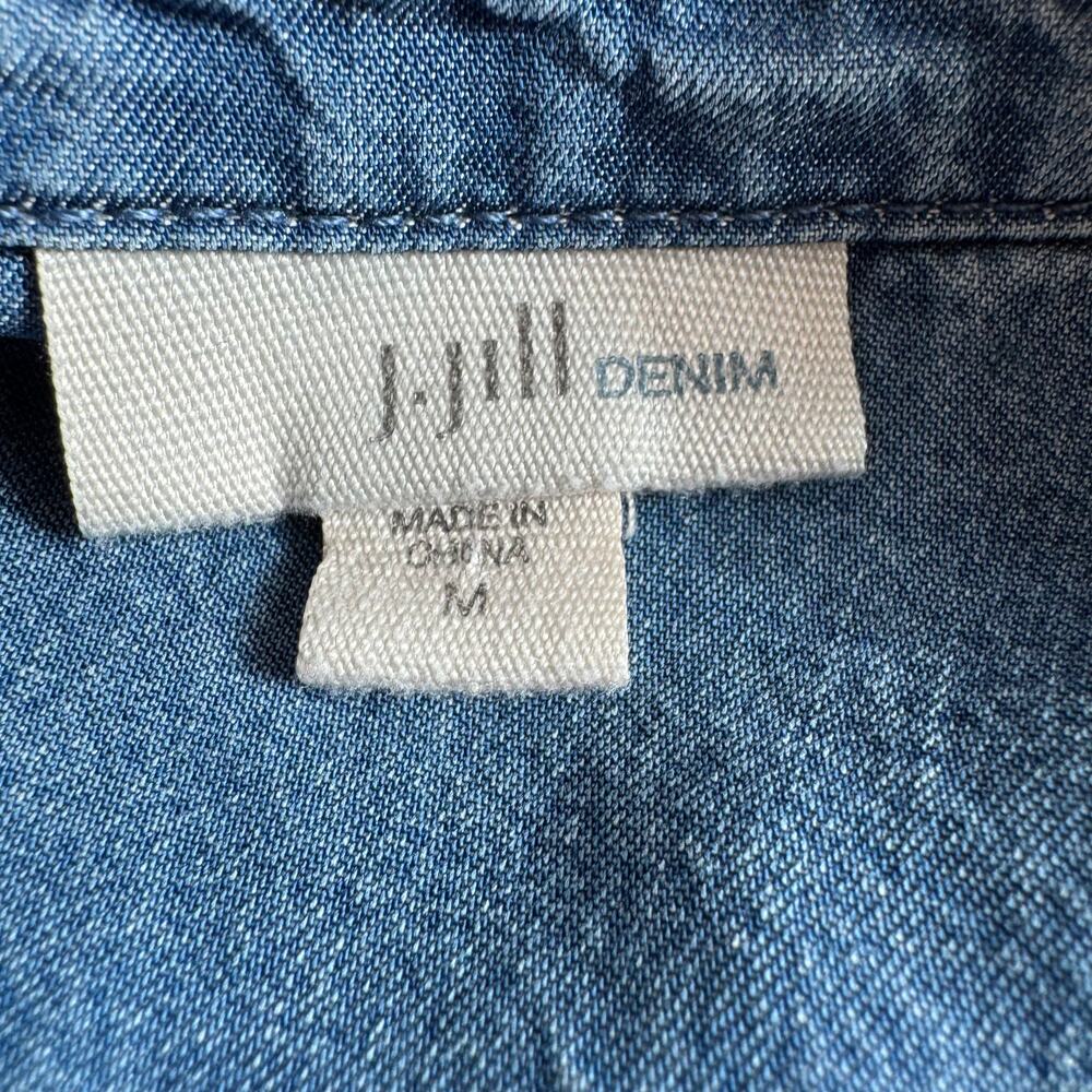 J.Jill Chambray Denim Button Up Side Button Slit … - image 3